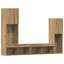 TV Cabinet 4 Pcs 40.5 X 30 X 102 Cm Engineered Wood-1466976218
