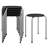 17.5 Inch Set Of 6 Portable Plastic Stack Stools With Metal Frame-1907942428