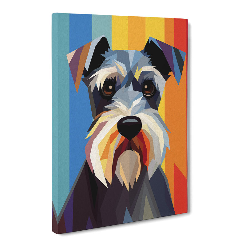 Schnauzer Minimalism No.2 - Wrapped Canvas, 50cm H x 35cm W x 3cm D