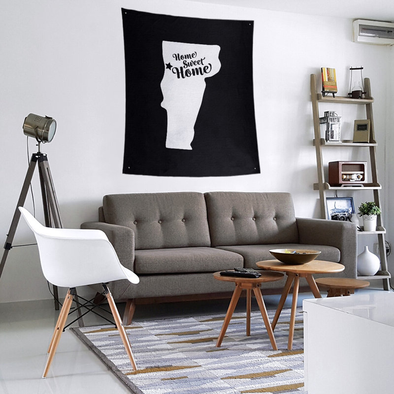 Tapisserie murale Home Sweet Burlington, H 27,5 po x l 37,5 po, Noir