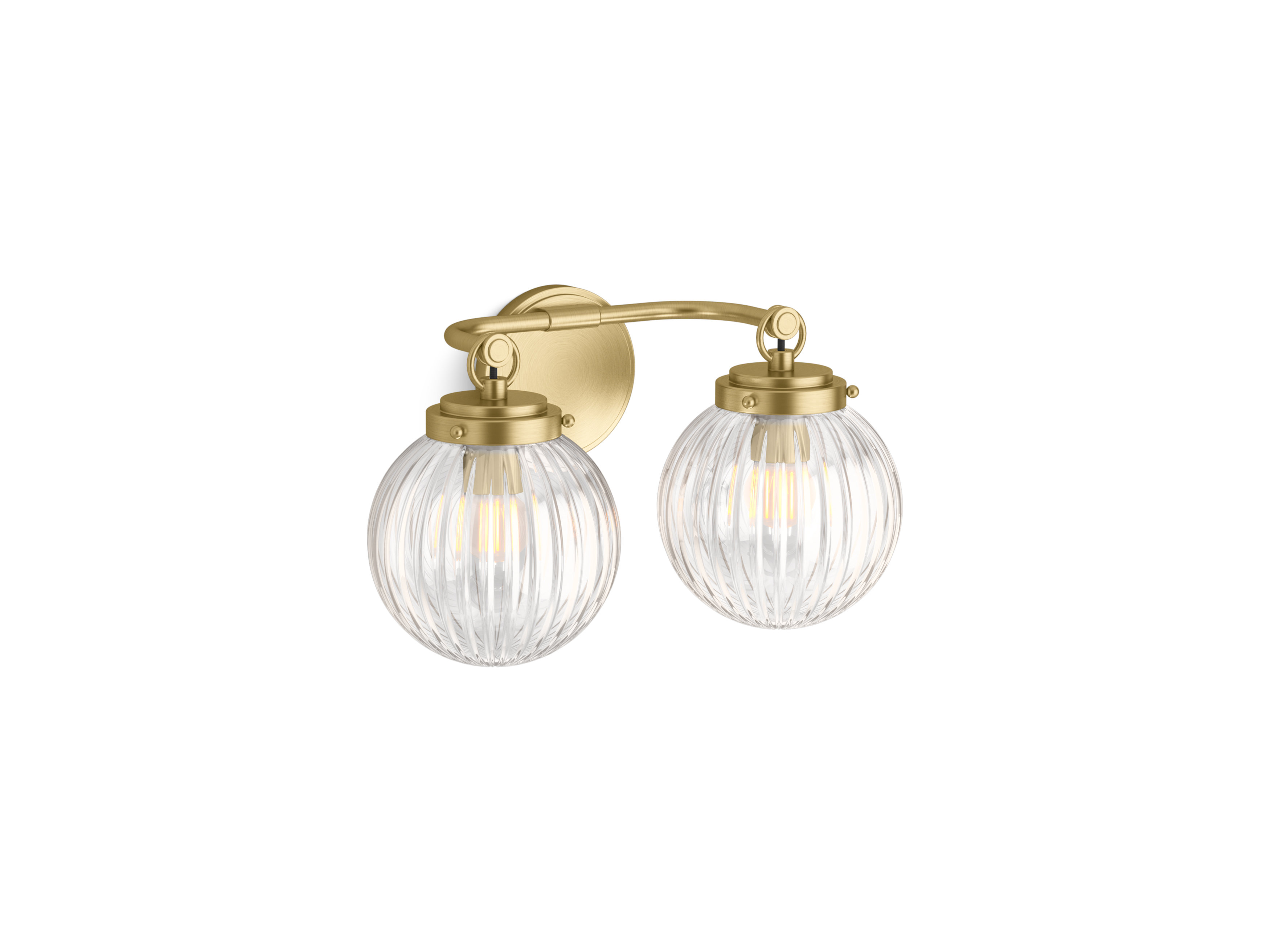 KOHLER Kernen By Studio McGee Two-Light Brushed Moderne Brass Wall Sconce