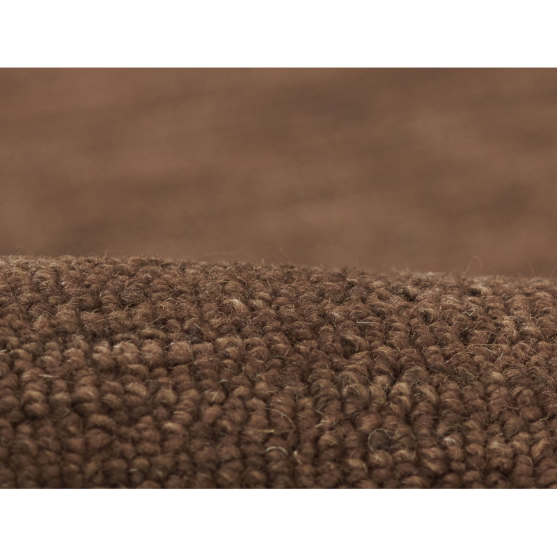 James Hand Tufted Wool Solid Color Area Rug in Brown, Rectangle 9' x 12'
