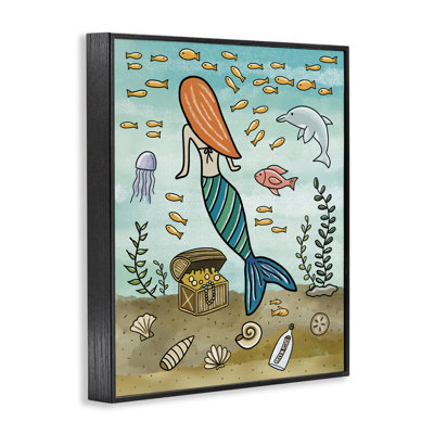 «Mermaid Treasure Love Note», giclée encadrée, design par Jennifer Stith
