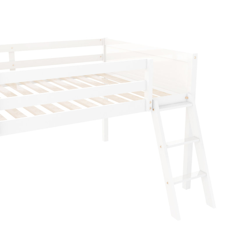 Lit mezzanine double en bois pleine grandeur avec lit de chambre flexible et élégant