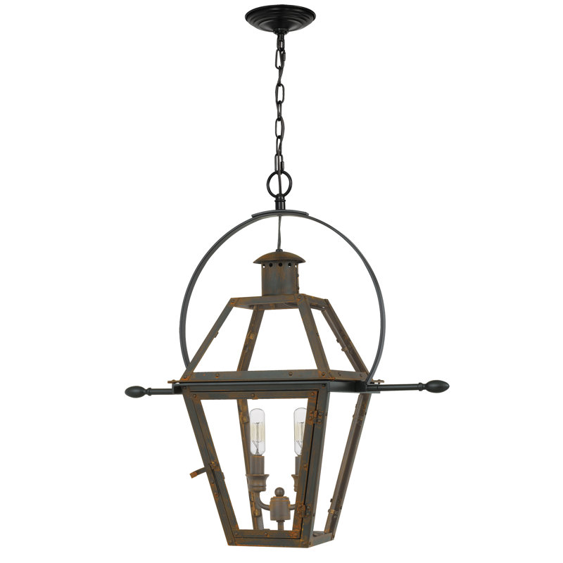 Rue De Royal 2 -Bulb 23.5" H Outdoor Hanging Lantern, Industrial Bronze