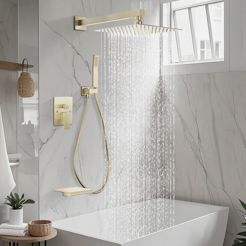 10 in.shower faucet, Burhsed Gold