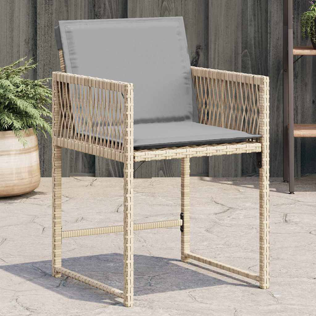 Vidaxl Gartenstühle Mit Kissen 4 Stk. Grau Poly Rattan