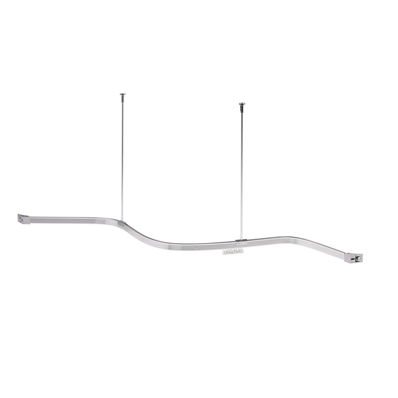 1750cm Curved Fixed Shower Curtain Pole & Hook Set