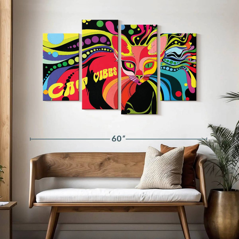 Brampt Psychedelic Cat Vibes, 32" H x 52" W
