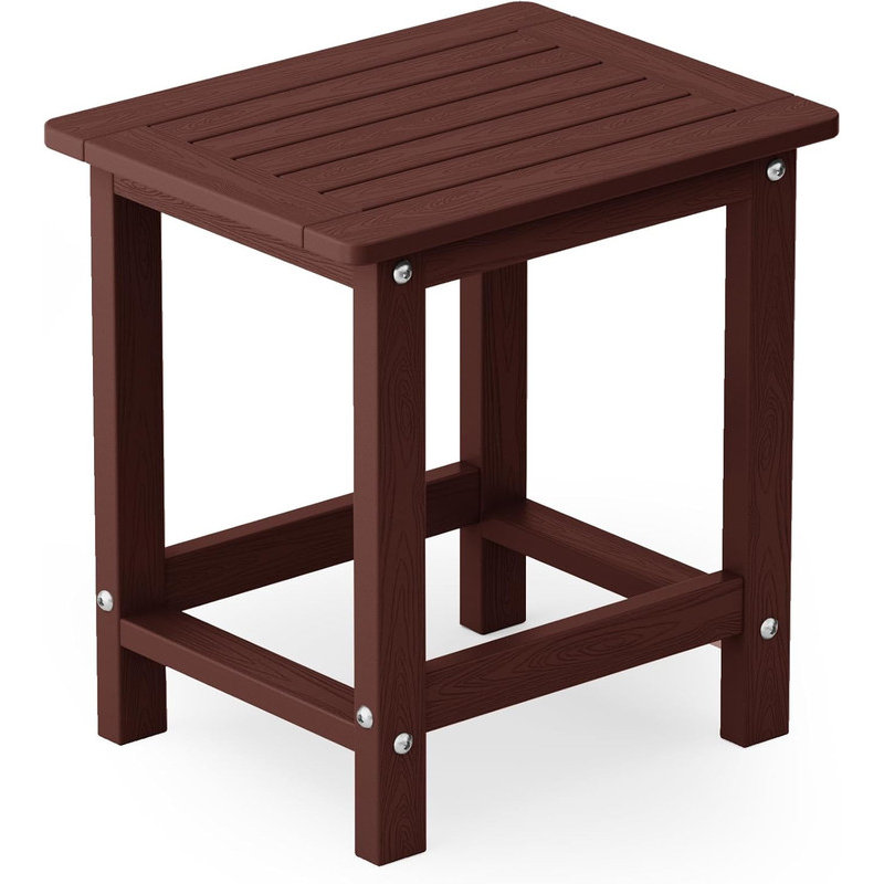 Outdoor Side Table All Weather HIPS Adirondack Patio Side Table Mordern Square End Table for Lawn, Pool, Backyard, Porch, Coffee