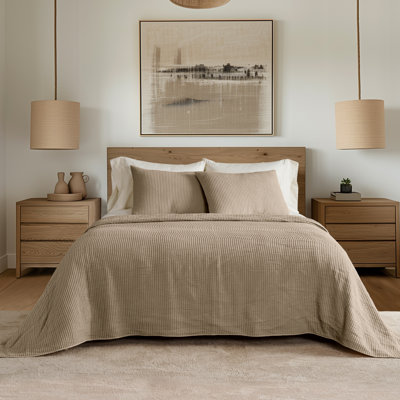Ribbed Cotton Coverlet Set
