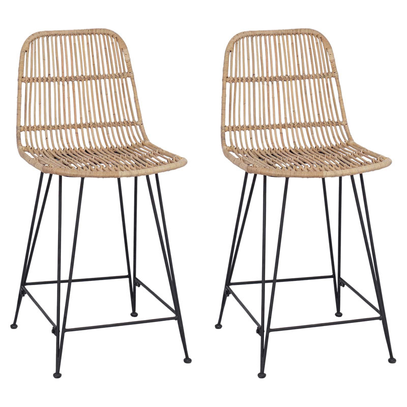 Counter Stool with Metal Frame, 60cm, Natural