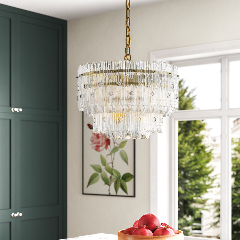 Erastus 4 - Light Dimmable Tiered Chandelier, Satin Gold