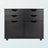 Holthaus Black Finish Mobile Cabinet With 4-Drawer and 2-Door, 26.02'' H X 31.91'' W X 15.83'' D-2097489795