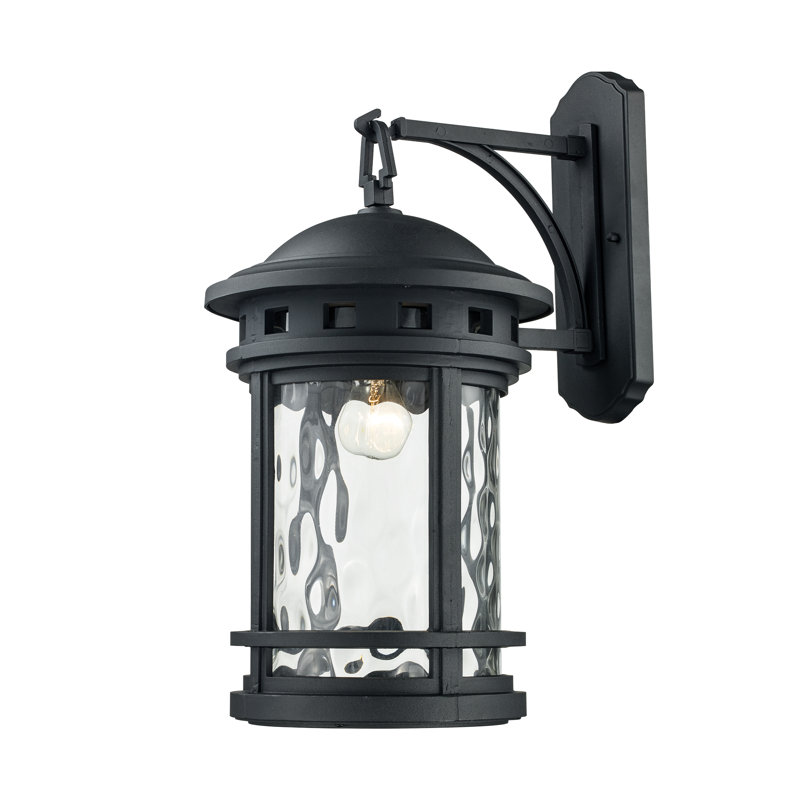 Lanterne murale d'extérieur à 1 ampoule H 12,5 po Krissy, Noir, H 20 po x l 11 po x P 14 po