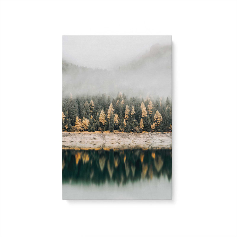 «Foggy Forest Reflection», reproduction sur toile tendue, H 18 po x l 12 po x P 1,25 po, Toile tendue