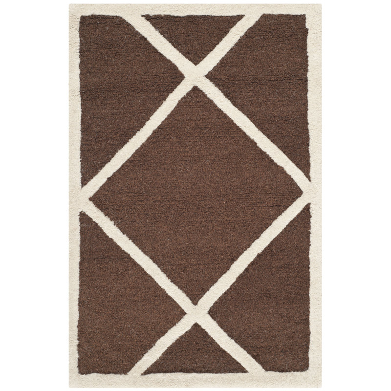 Sanyla Hand Tufted Wool Geometric Rug, Rectangle 2' x 3'