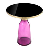 Belinda Side Table Gray Glass