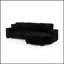 Canapé d'angle convertible en lit capitonné en velours côtelé, en forme de L, avec repose-pieds modulable et positionnable.-1344040604
