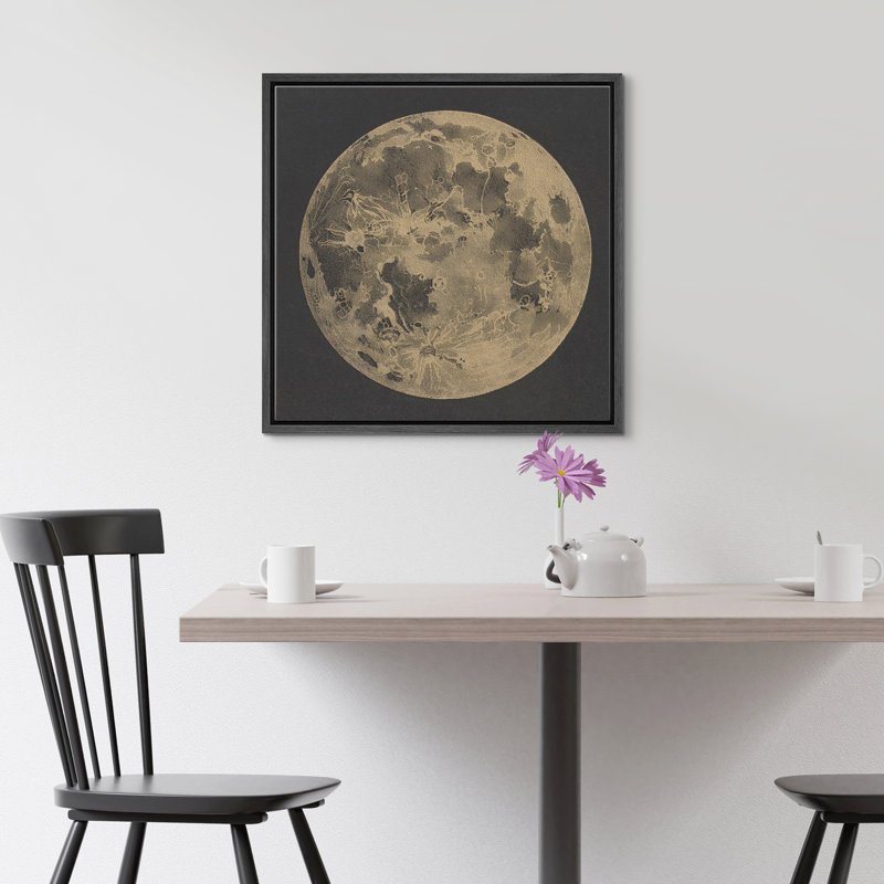 Full Moon, 24" H x 24" W, Black Floater Frame