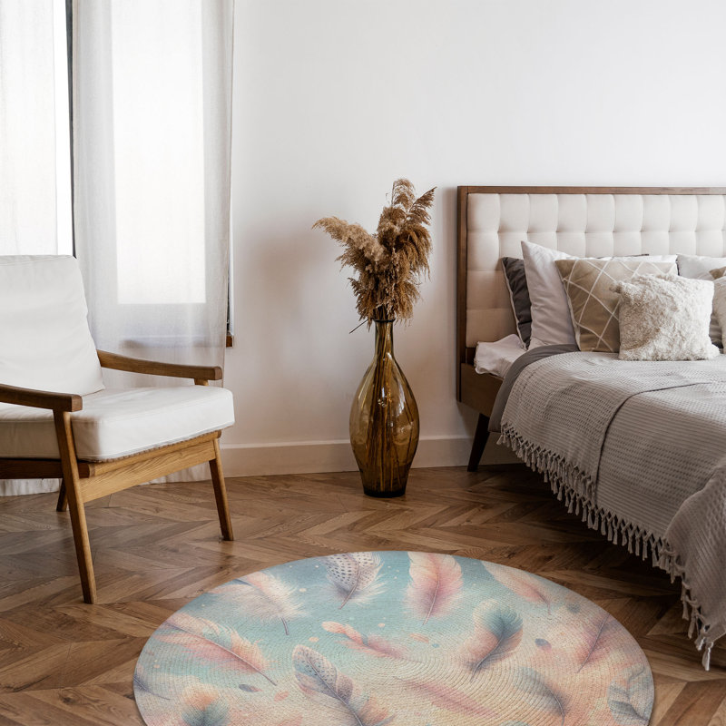 Tapis tressé pastel, Rond 5 pi
