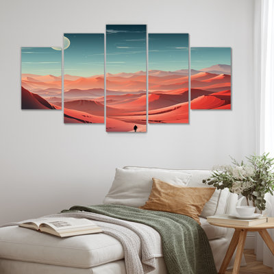  «Crimson Sands Desert Moon Horizon I - Desert Multipanel, art mural