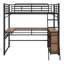 Lit mezzanine en métal avec tablettes et bureau en L-408288112