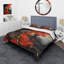 Volcano en marbre rouge et or VI - peinture abstraite, ensemble de housse de couette-101241029