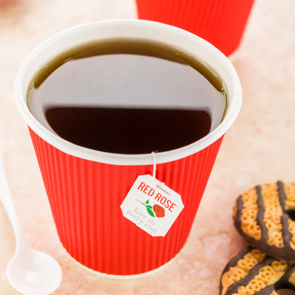 Restaurantware 8 Oz Red Paper Coffee Cup - Ripple Wall - 3 1/2