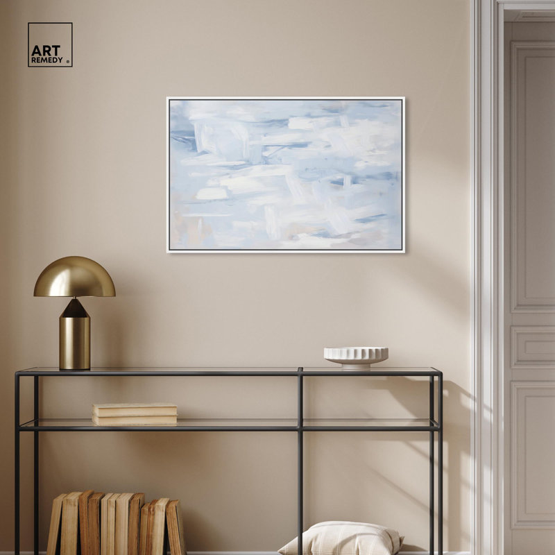 Art Remedy Neutral Abstracts Canvas, 21" H x 31" W, White Floater Framed