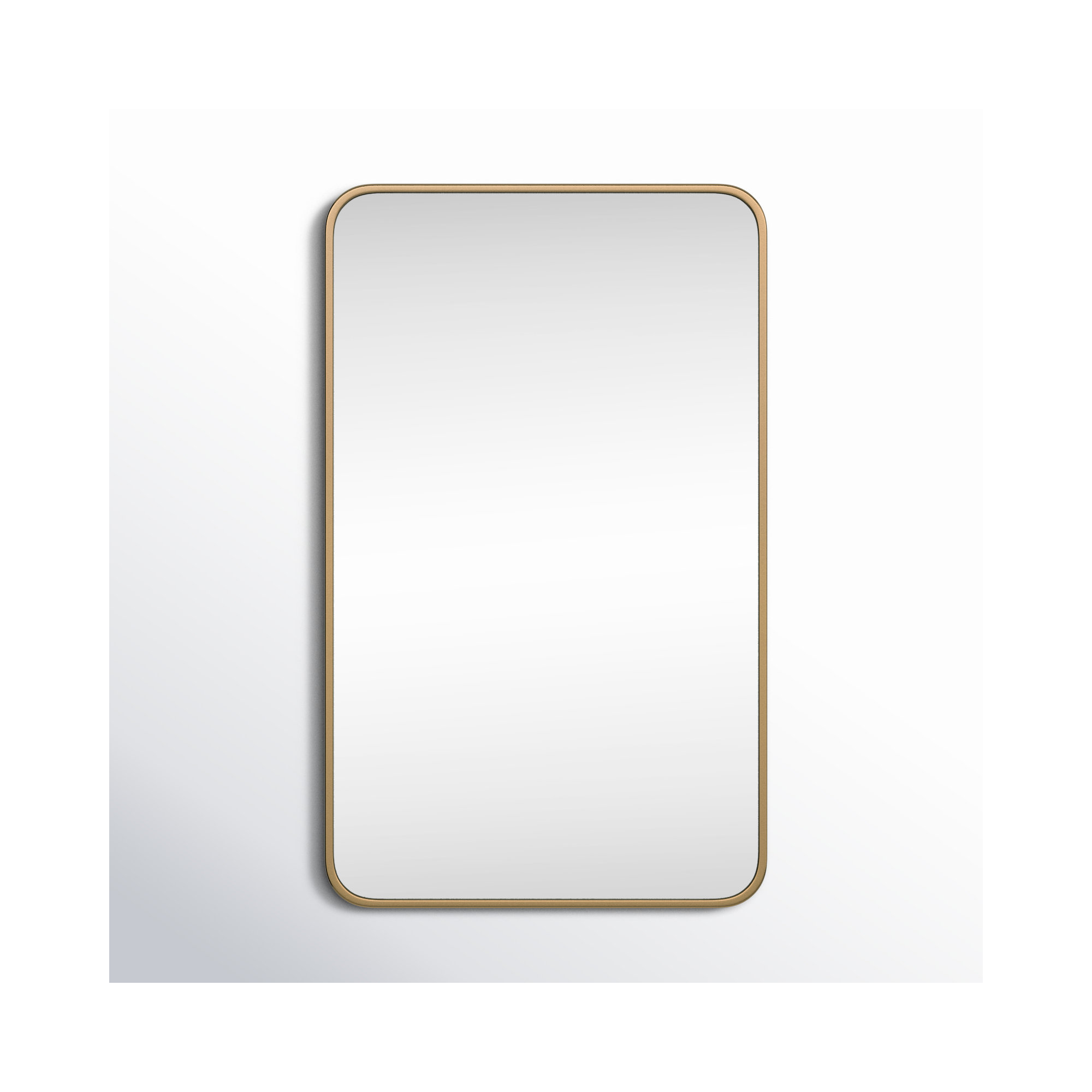 Sabine Metal Rounded Rectangle Wall Mirror, 36" x 22", Brass