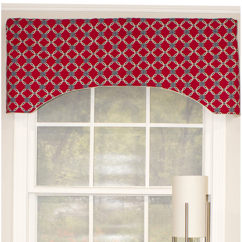 Cantonnière festonnée en coton Chittick, Rouge