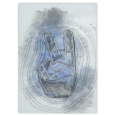 Tempered Glass Peace Sign Chopping Board