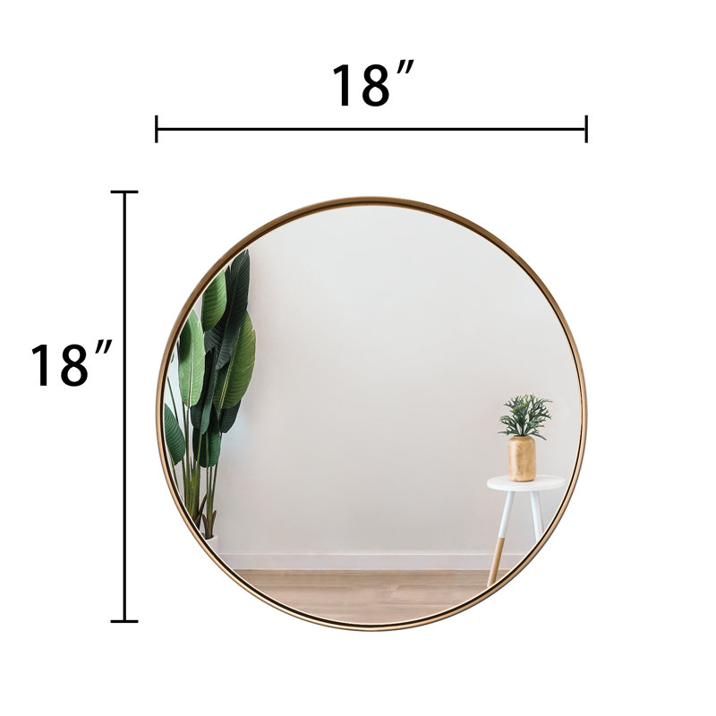 Miroir de salle de bain moderne moderne, 18" x 18", Doré