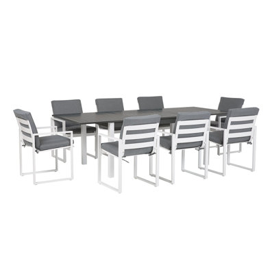 Stanfill 8 - Person Extendable Rectangular Patio Dining Set with Cushions included