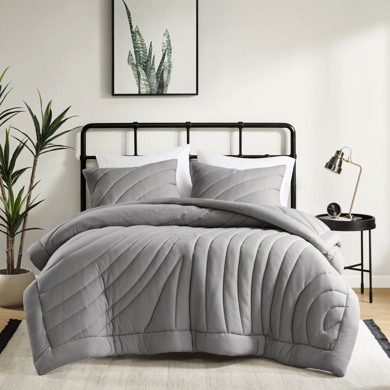 3 édredons très grand / très grand gris avec un design unique et élégant, un confort de remplissage de 350 g / m², 2 taies décoratives, -, lavable à la machine, un confort optimal, comprend un coffre-fort pour la peau,