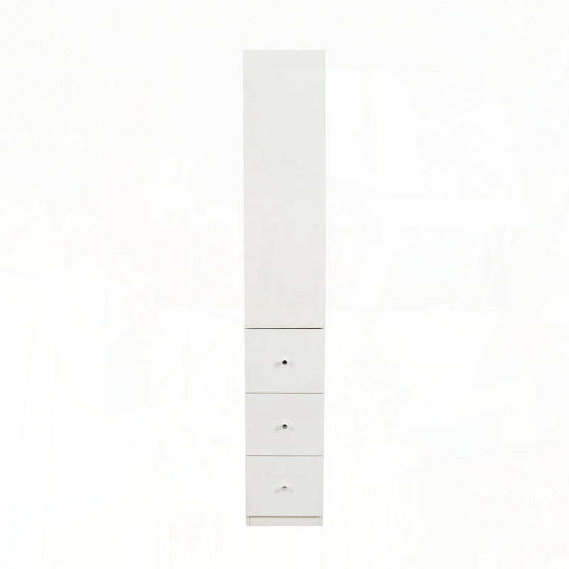 Armoire de rangement haute avec 3 tiroirs et 4 tablettes