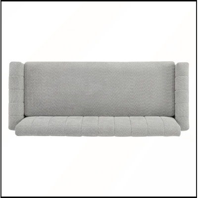 Modern Boucle Fabric Loveseat Sofa with Biscuit Back, Square Arms, and Single Cushion for Cozy Living Spaces
