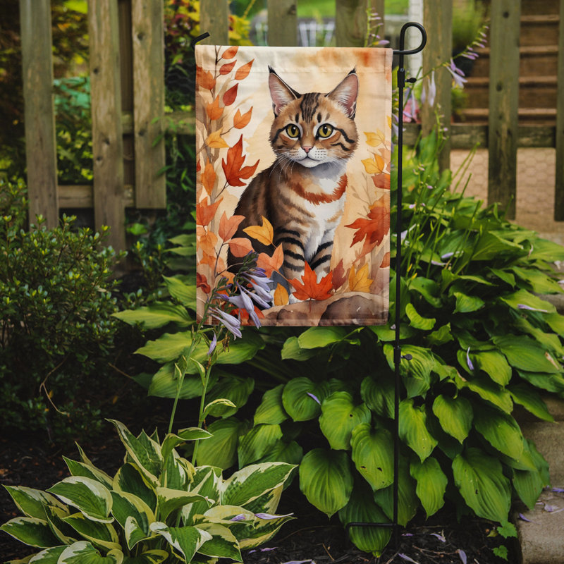 Chat en feuilles d'automne drapeau de jardin, Owyhee Bob