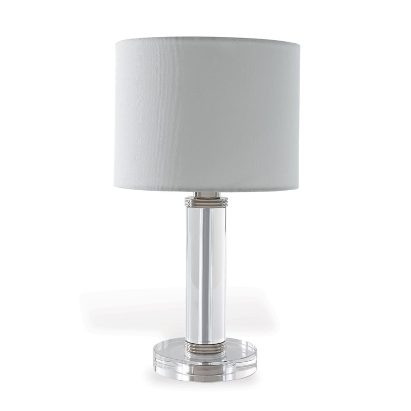 Mini lampe en cristal Billy, Transparent / Nickel, Blanc cassé