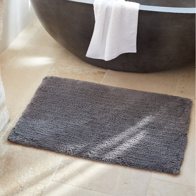 Shag Organic Bath Rug, Slate, 36" L x 24" W