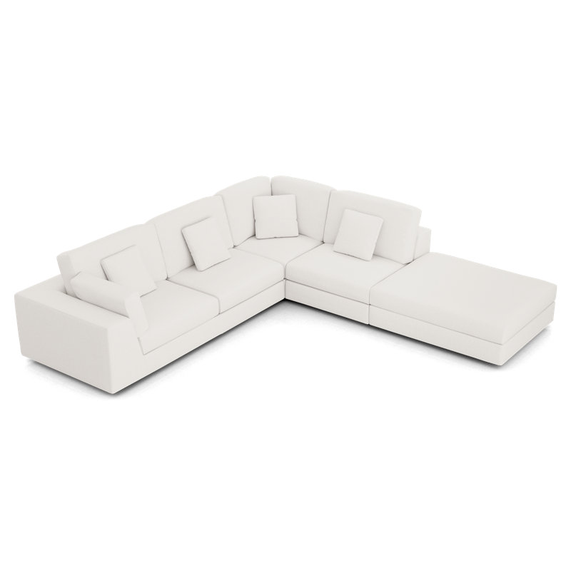 Ensemble de canapé modulaire Perry 02, Tissu craie, Orienté à droite