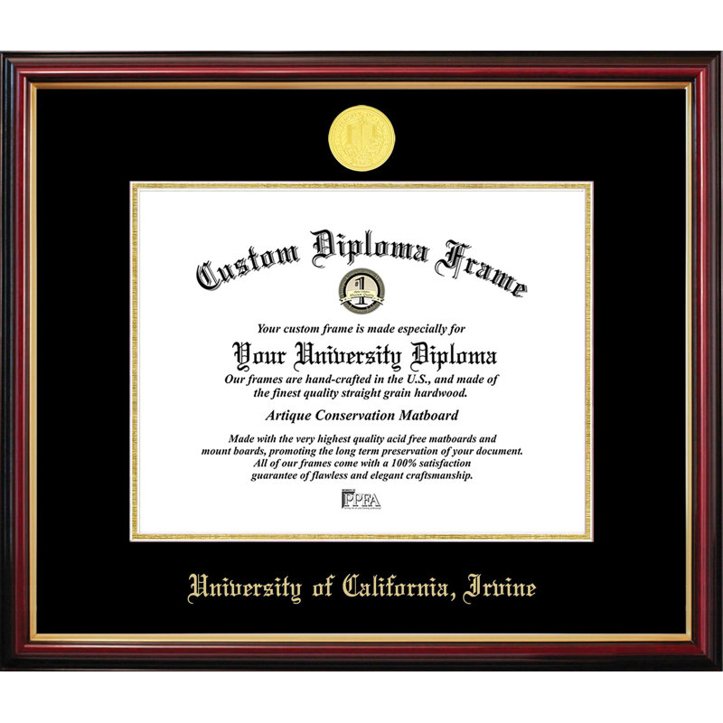 Cadre de diplôme UC, Irvine Petite, L 11 po x H 8,5 po, NCAA UC, Irvine