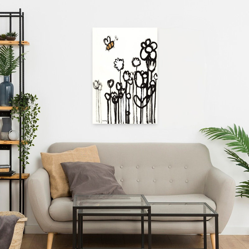 Art contemporain avec abeille, H 24 po x l 16 po