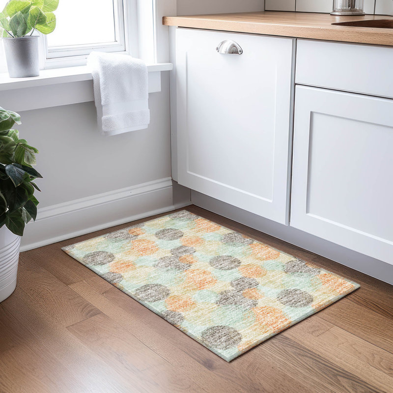 Chayden Washable Geometric Indoor / Outdoor Rug, Rectangle 1'8" x 2'6"