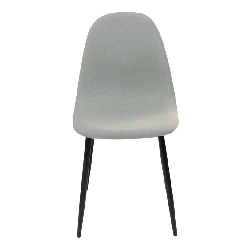 Mose 45cm H Fabric Upholstered Metal Upholstered Back Side Chair in Grey, 4, Black