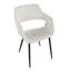 Chaise de salle à manger / d'appoint contemporaine en métal noir et similicuir blanc - ensemble de 2-367720124-367720126
