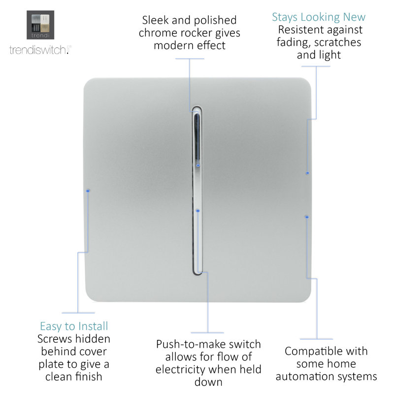 Wall Mounted Light Switch, Silver