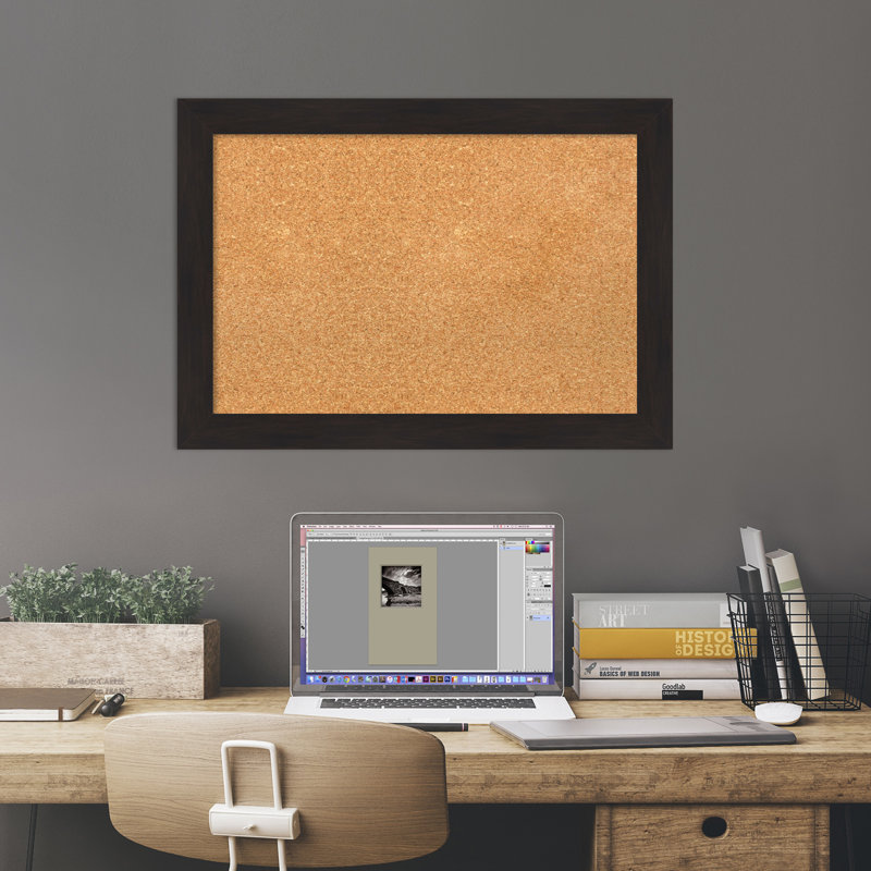 Panneau de liège mural Furniture, H 1 pi 7 po x l 2 pi 3 po, Espresso brun étroit