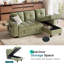 Canapé-lit modulaire capitonné en L 83 po avec canapé-lit, chaise de rangement et table d'appoint Benett-132785386-134038946